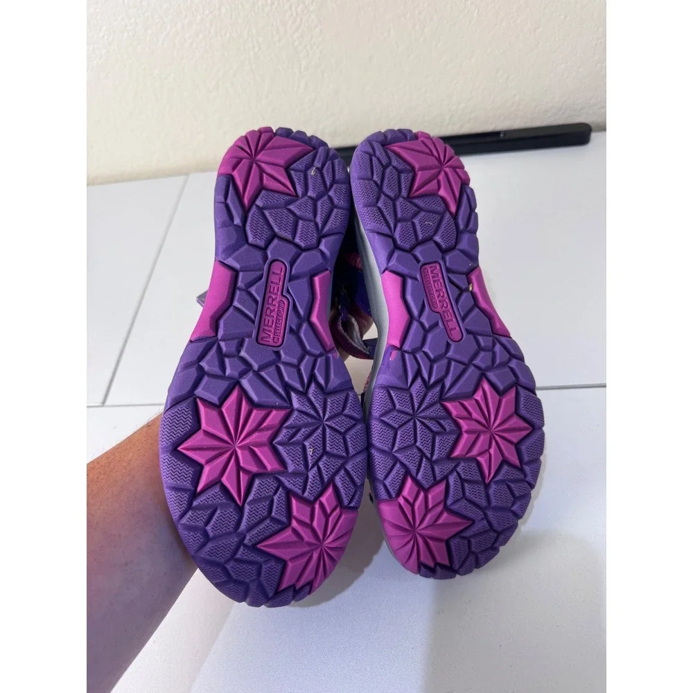 Merrell Hydro Mon 2.0 Kids Size 5 Purple Pink Leather Textile Water Sandals